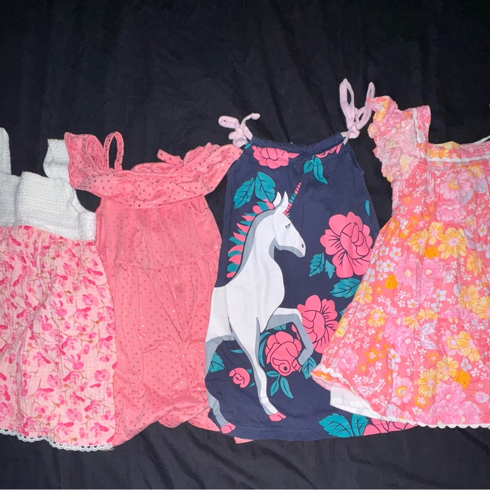 Floral and Unicorn Kids Casual Dress Set